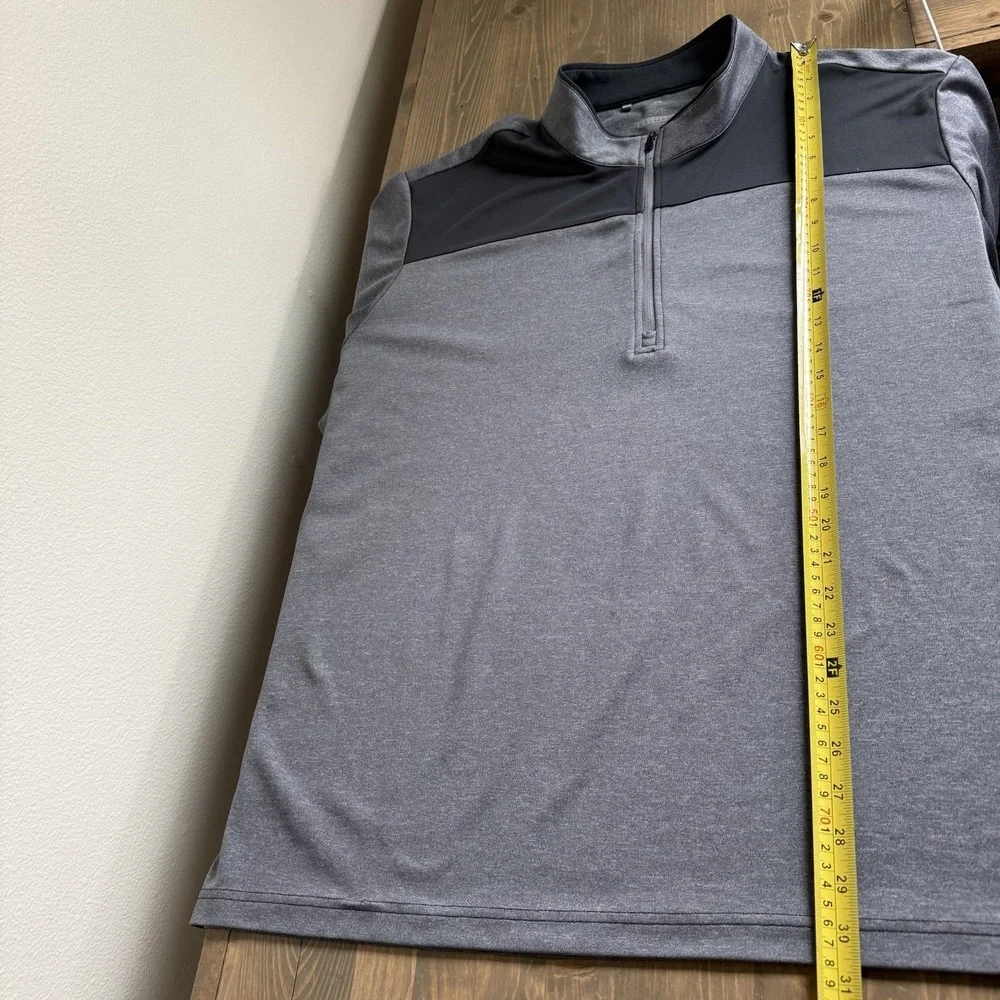 Adidas Golf Men's 2XL Two Tone Grey 1/4 Quarter Zip Long‎ Sleeve Pullover